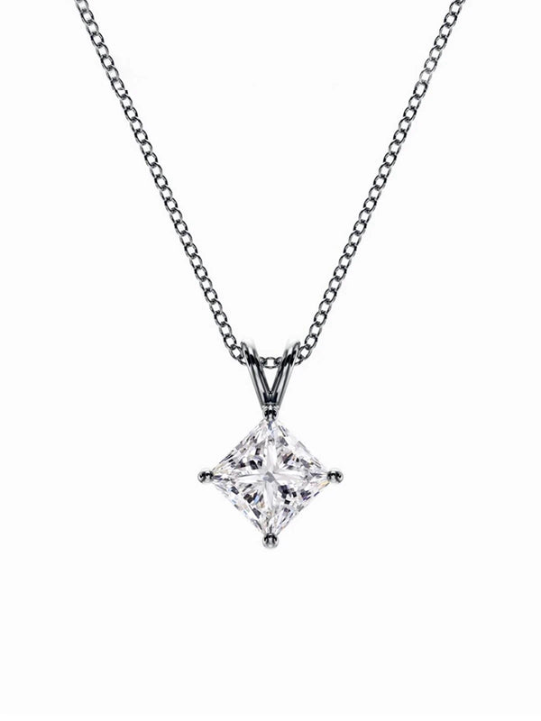 Diamond necklace on a white background
